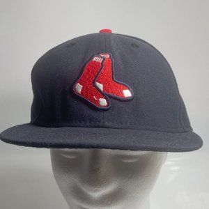 New Era 59Fifty Authentic MLB Boston Red Sox Embroidered Socks Men's Fitted Cap